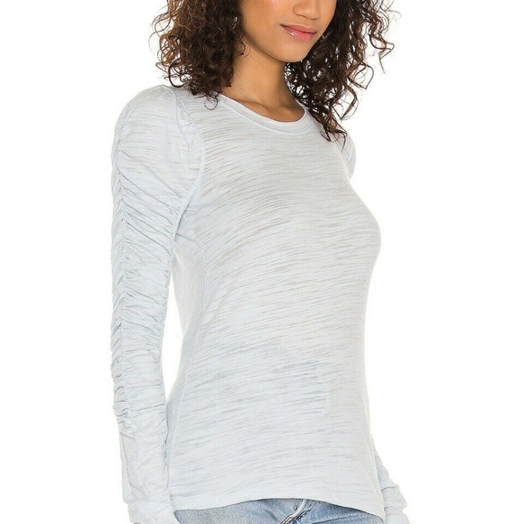 NWT Free People Natasha DENIM BLUE Ruffle Long Sleeve Top Size XS NEW - Picture 4 of 6